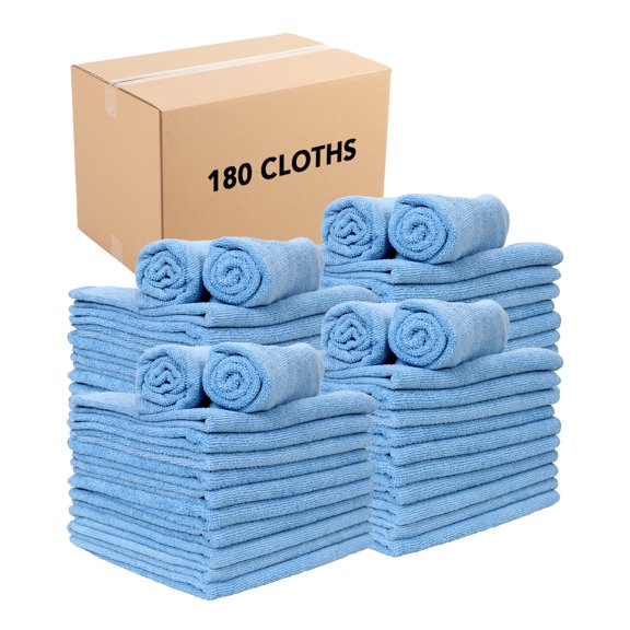 Arkwright Microfiber Cleaning Cloths (Bulk Case of 180), 16x16, Reusable, Blue
