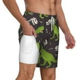 thumbnail image 3 of Gaeub Dinosaur Skeleton Mens Swim Trunks Stretch Beach Shorts Quick Dry for Men Swim Shorts Swimwear with Pockets- Medium, 3 of 9