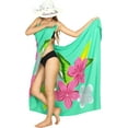 thumbnail image 5 of HAPPY BAY Women's Beach Bikini Swimwear Swim Cover up Wrap Skirt Bathing suit Summer Wraps Beachwear Sarong Coverups Swimsuits for Women One Size Green, Floral, 5 of 5