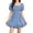 Blue, variant on Summer Squareneck Women Shirred Smocked Short Wide Leg Romper Jumpsuit