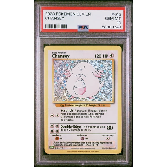 Graded 2023 PKM CLV EN Chansey #015 Classic Venusaur & Lugia Ex Deck Trading Card Game PSA 10 Gem Mint