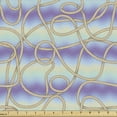 thumbnail image 1 of Blue Nautical Sofa Upholstery Fabric by the Yard, Demonstration of Tangled Ropes on a Background of Colorful Waves, Decorative Fabric for DIY & Home Accents, 5 Yards, Beige and Multicolor by Ambesonne, 1 of 4
