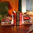 thumbnail image 4 of Rolife 3D Puzzles for Adults DIY Book Nook Kit Wooden VintageTrain Decorative Bookends 6.5" Model Building Kit Crafts for Adults Gifts for Boys Girls, 4 of 13