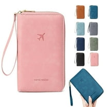 Multi-Functional RFID Passport Wallet, RFID Passport Holder for Wallet, Essential Travel Anti-Theft Wallet Storage Case, Anti-Theft Protective Case (Pink)