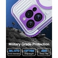 thumbnail image 6 of for iPhone 15 Pro Waterproof Case, [Built-in Lens & Screen Protector] [IP68 Underwater] [15FT Military Shockproof], Frosted Back Full Body Protection 15 Pro Phone Case 6.1", Purple, 6 of 12