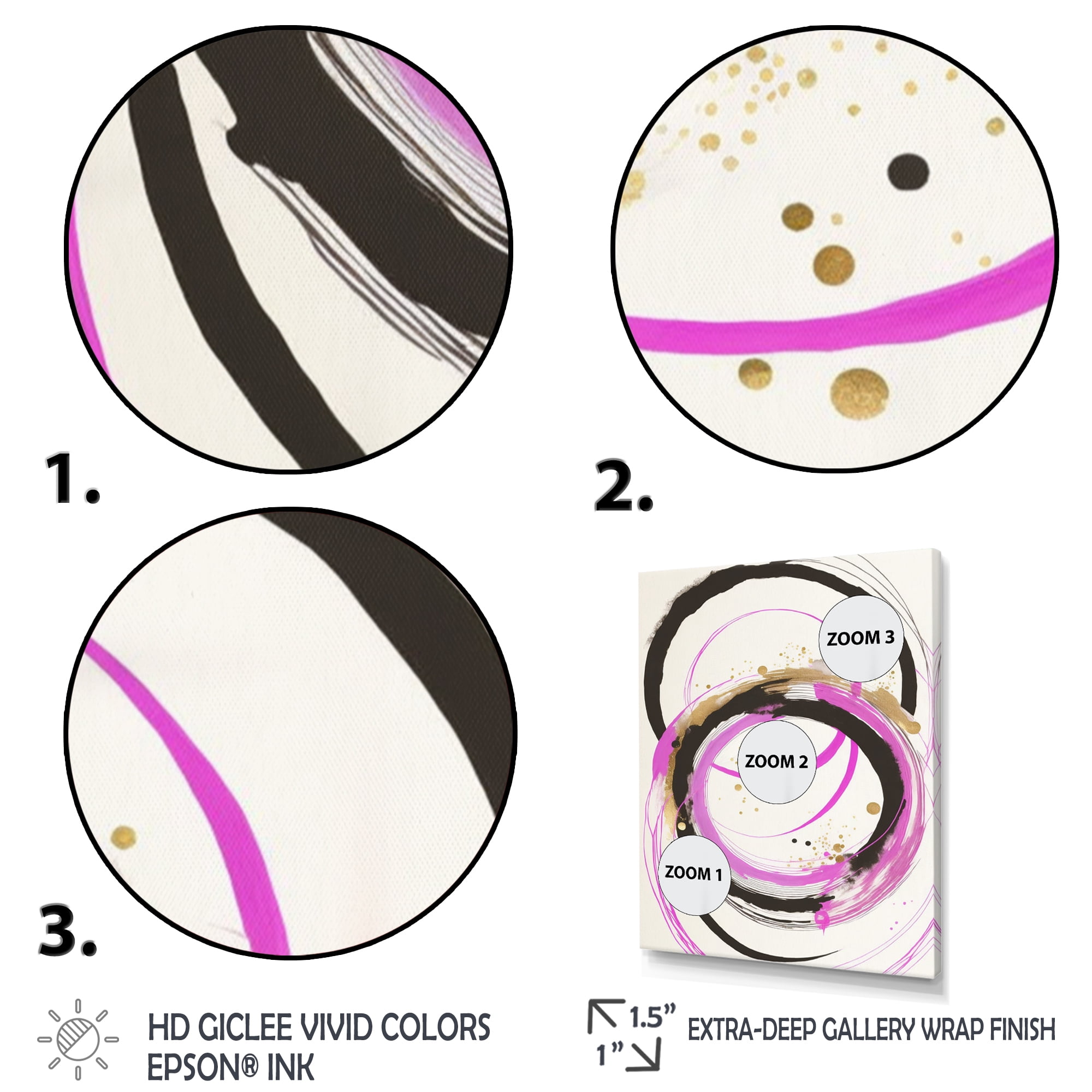 Designart Pink And Gold Liquid Art Canvas Wall Art