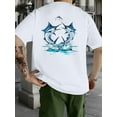 thumbnail image 2 of Dynamic Leaping Marlin Fish Design Men'S T-Shirt - Casual Cotton, Round Neck, Summer-Ready, Machine Washable, 180G, 2 of 11