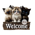 thumbnail image 2 of Letrero de bienvenida de madera para porche delantero, 2D, multiusos, con cuerda, para dar la bienvenida a casa. Gato, 2 of 7
