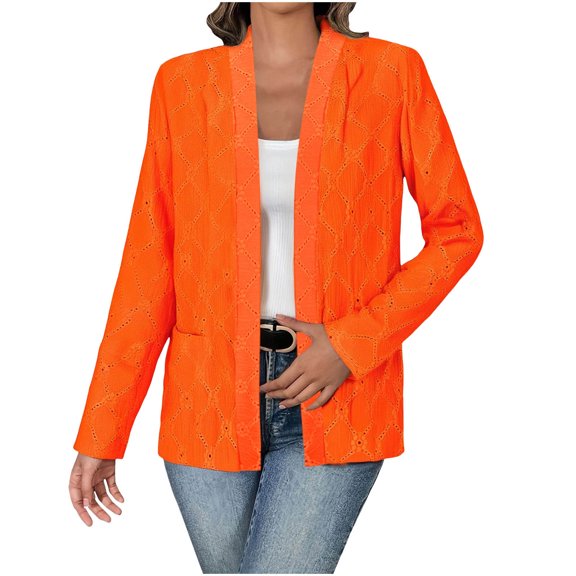 Gytharion Women's Longline Textured Knit Cardigans Open Front Long Sleeve Cardigan Sweaters Rounded Hem Longline Cardigans