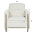 thumbnail image 4 of 35" 1 Seater Sofa, Modern Fabric Sofa Chair, Upholstered Single Couch with Solid Wood Legs and Wide Armrest for Bedroom, Apartment, Home, Office, Living Room, Beige, 4 of 9