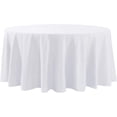 thumbnail image 2 of Mantel redondo de 120 pulgadas, lavable, de poliéster, decorativo, para bodas, fiestas, cenas y banquetes (120 pulgadas, blanco), 2 of 5