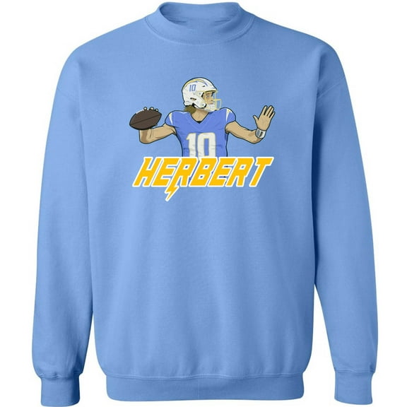 Chargers Justin Herbert Pic Crew Neck Sweatshirt