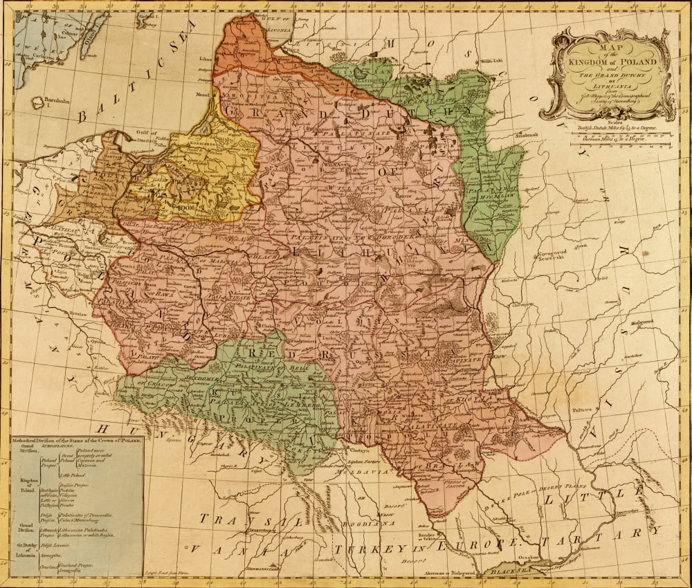 Kingdom of Poland & The Grand Duchy of Lithuania - 1777 Poster Print ...