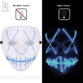 thumbnail image 2 of Gustave Scary Halloween LED Mask EL Grow Mask 3 Lighting Modes LED Light UP Creepy Face Mask for Halloween Costume Cosplay Party "Clear Blue", 2 of 13