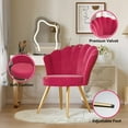 thumbnail image 4 of Hawsaiy Modern Velvet Accent Chair Set of 2 with Gold Metal Legs,Upholstered Vanity Chair for Bedroom, Makeup Room, or Living Room, Rose Red, 4 of 11