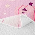 thumbnail image 5 of Erosebridal Cartoon Ghost Bed Spread Queen, Cute Halloween Heart Queen Coverlet Set for Girls, Light Pink White, 3 Pieces 1 Quilt and 2 Pillowcases, 5 of 7