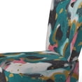 thumbnail image 4 of Designart "Abstract Serenity in Turquoise and Pink I" Turquoise Geometric Shapes In Harmony Upholstered Accent Chair - Modern Arm Chair For Bedroom, 4 of 7