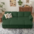 thumbnail image 6 of Pingliang Home Corduroy Sectional Sofa with 3 Ottomans, Modern Modular Sofa Couch with Storage Coffee Table Ottoman,4 Seat U-Shaped Couch Sofa for Living Room, Apartment, APT,Office,Studio,Green, 6 of 9