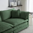 thumbnail image 6 of 70" Modern Chenille Fabric Loveseat Sofa Couch for Living Room, Upholstered Large Size Deep Seat 2-Seat Sofa with 4 Pillows,Green, 6 of 7