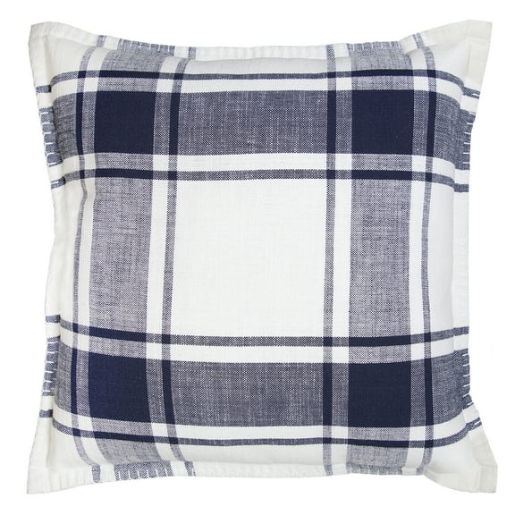 Better Homes & Gardens Reversible Plaid Decorative Square Pillow, 20" x 20", Navy