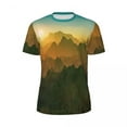 thumbnail image 5 of Elegant Mountains T Shirt Sunset Print Trendy Cool Gym T-Shirts Short-Sleeved Fast Dry Tsh, 5 of 5