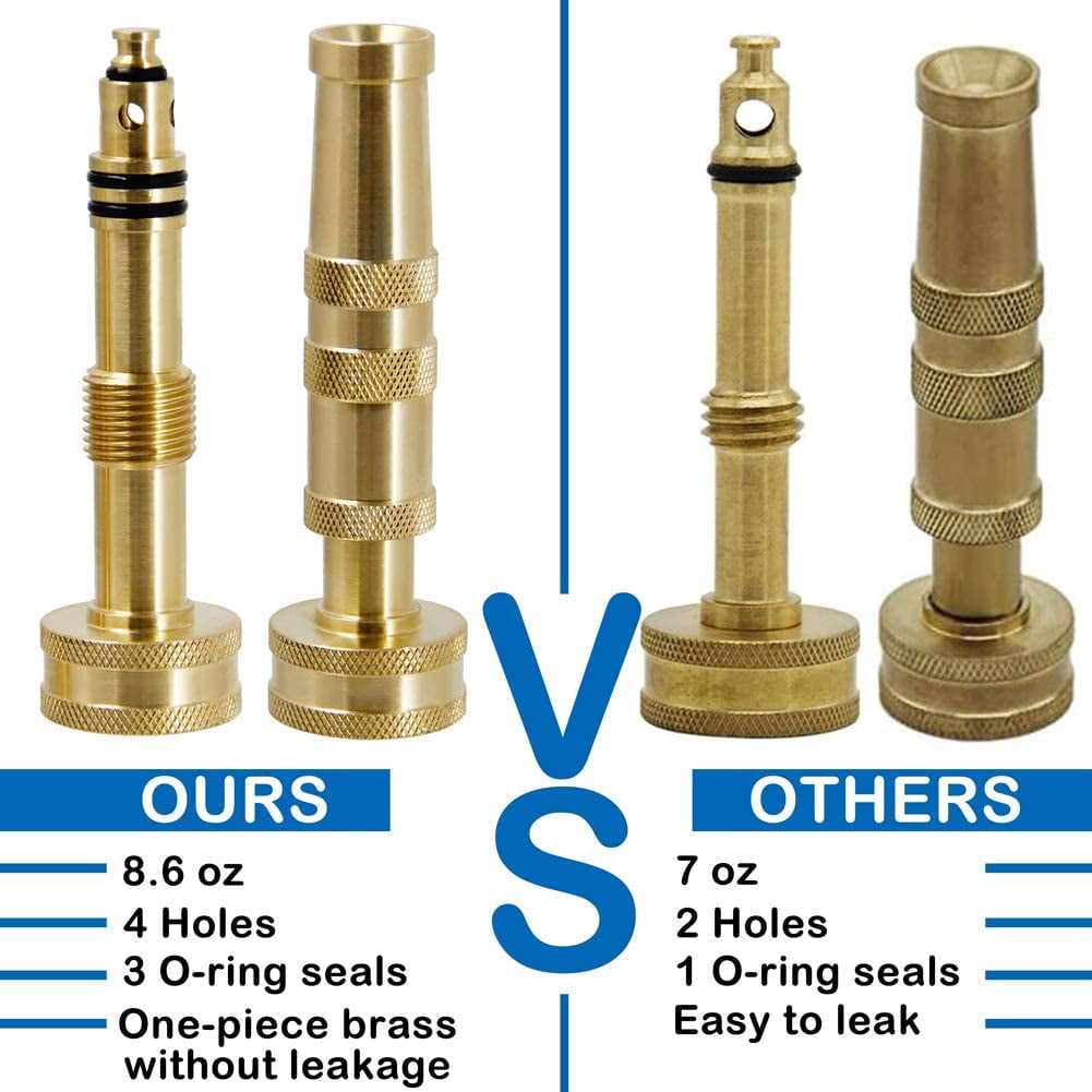Heavy-Duty Brass Adjustable Twist Hose Nozzle, 2 Pack, TWIS3432