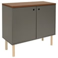 thumbnail image 3 of Sunnydaze Mid-Century Modern MDP 2-Door Accent Cabinet with Shelves, Gray, 3 of 12