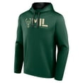 thumbnail image 2 of Men's Logo Athletic Hunter Green Milwaukee Bucks Head Start Pullover Hoodie, 2 of 3