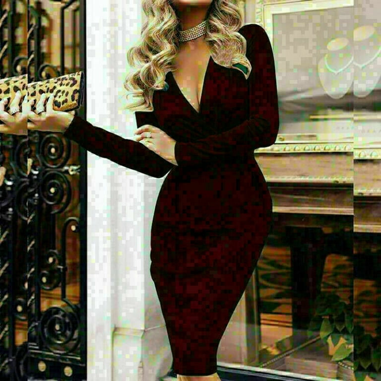 Sexy Elegant Printing V Neck Pencil Skirt Dresses Sexy Elegant Printing V Neck Pencil Skirt Dresses