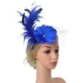 thumbnail image 2 of Audhol Hair Clips for Women Women's Fascinator Wedding Hat Feather Flower Pillbox Hat Cocktail Tea Party Headband Clips Women's Hair Accessories Gifts Blue One Size, 2 of 4