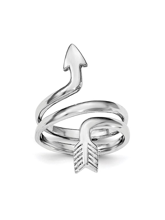 Beautiful Sterling Silver Rhodium-plated Arrow Wrap Toe Ring