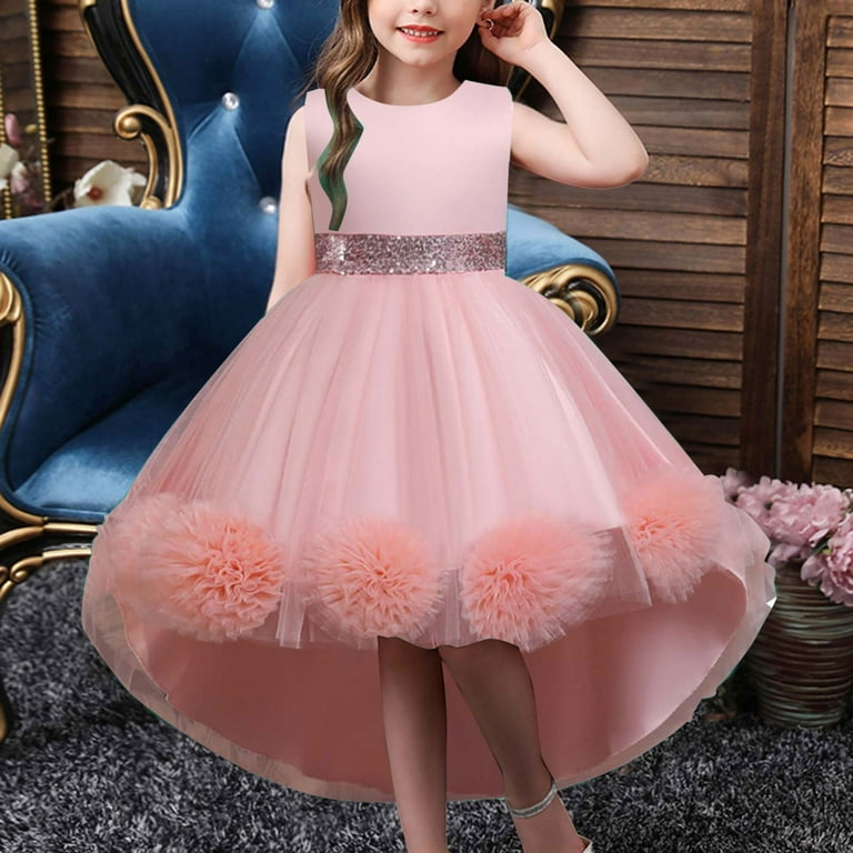 Gubotare Christmas Dress Toddler Long Sleeve Dresses for Girls Vintage Dress 50s 1950 Outfit Kids Girl Polka Dot Flower Checkered Party Dresses Size