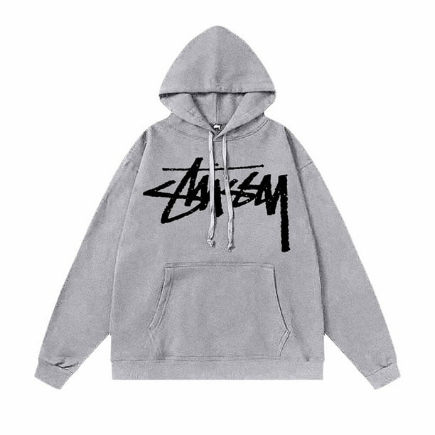 Stussy-Sudadera con capucha de algodón para hombre y mujer, suéter de manga larga con estampado, novedad de 2023