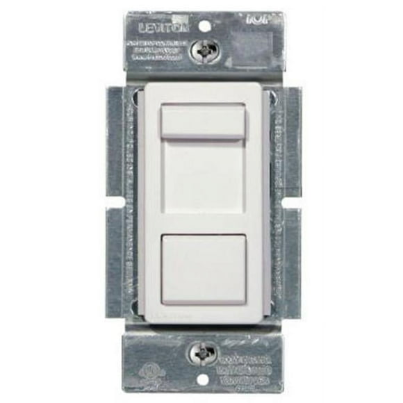 Leviton Mfg Dimmer Slide600W Wht&La Plt R50-IPL06-10M