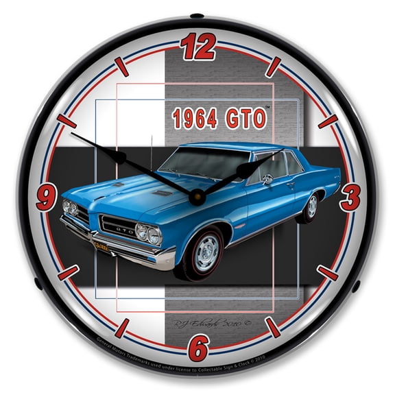 Collectable Sign and Clock 1964 GTO LED Lighted Premium Wall Clock