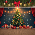 thumbnail image 3 of Festive Design Christmas Tree Decoration Holiday Banner Sparkling Gift Boxes Celebration Backdrop for Christmas Party Winter Holiday Home Decoration, 3 of 9