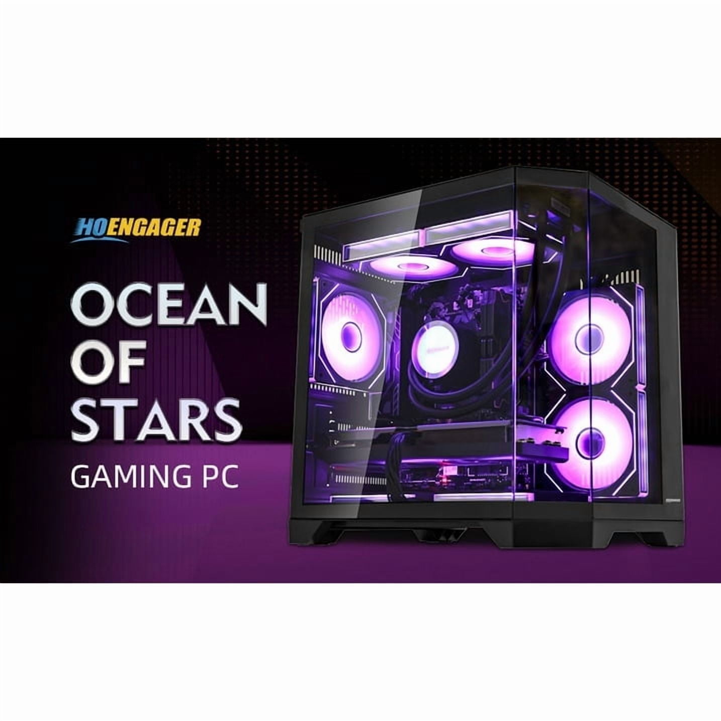 Hoengager RTX 5070 12GB Gaming PC - AMD Ryzen 7 7800X3D, 32GB DDR5 RAM, 1TB PCIe and 1TB SATA SSD, Windows 11 -RGB Prebuilt Computer -Ocean of Stars