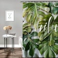 thumbnail image 2 of Orinice Tropical Green Plant Shower Curtain Get Naked Monstera Watercolor Botanical Banana Palm Leaf Summer Rainforest Jungle Green Leaves Nature Polyester Fabric Curtains Bathroom Set Hooks  60x72, 2 of 7