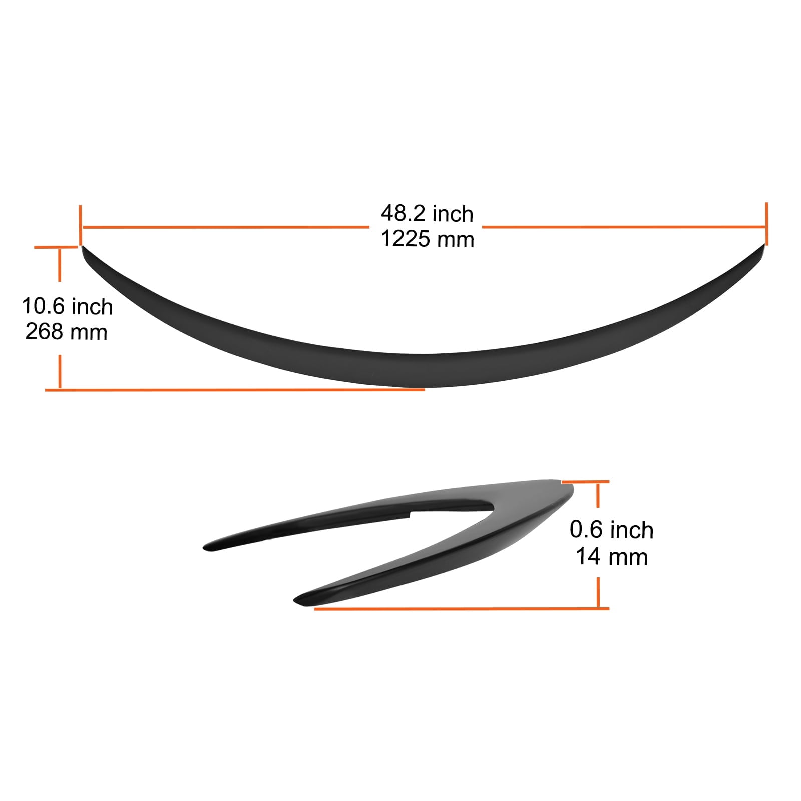 KFFKFF Rear Spoiler 48.2'' GT Style Trunk Wing Compatible with Tesla Model 3