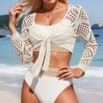 thumbnail image 2 of Women's Cardigan V Neck Lace Crochet Open Front Sweater For Everyday Casual Beach Vacation Style Cardigan Sweaters for Women, 2 of 2