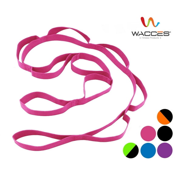 Wacces Yoga Strap Stretch Restore Multi-Grip Fitness Pilates Stretching Belt - Pink