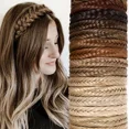 thumbnail image 2 of Diadema sintética de estilo bohemio, trenzas de cola de pez, pelo con cinturón ajustable, diadema trenzada para mujer, postizos de peinado, 2 of 5