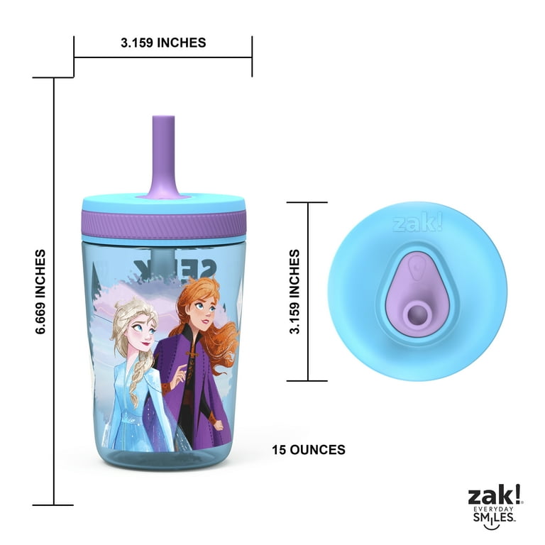 Zak! Designs Frozen 2 Leak-Proof Tumbler with Flexible Straw, 15