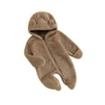 thumbnail image 2 of Baby Jumpsuit, Long Sleeve Hooded Zipper Closure Winter Romper Clothes for Boys Girls, 2 of 10