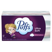 Puffs Ultra Soft Facial Tissues, 1 Family Size Box, 124 Facial Tissues Per Box