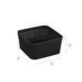 thumbnail image 6 of Simplify 6 Pack Plastic Organizing Storage Basket Set, Black, 6 of 8