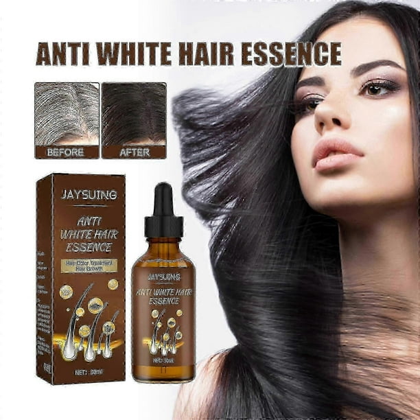 Jaysuing Anti-Grey Hair Essence White to Black Hair Essence Scalp Massage Moisturizing Hair Hair Essence