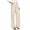 Beige, variant on Womens Dress Pants High Waisted Business Casual Slacks Stretchy Pull On Wide Leg Pants with Pockets Office Clothes