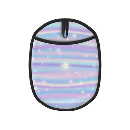 

Pofeuu Striped Gradient Print Silicone Pot Mat Mitten With Hanging Loop Heat Resistant Oven Mitts Non-Slip Bbq Baking Smoking Potholders