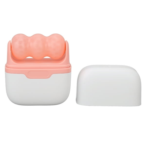 Rodillo de hielo facial para aliviar la fatiga, prevenir arrugas, reducir poros, masaje de ojos, rodillo facial rosa de doble cabezal